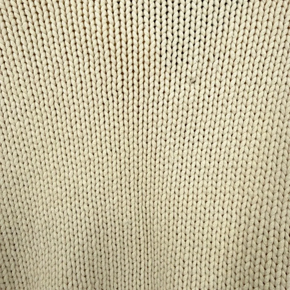 ZARA Cropped Polo Sweater Women Small Cream Relaxed Balloon Sleeve Casual Collar - Picture 14 of 15